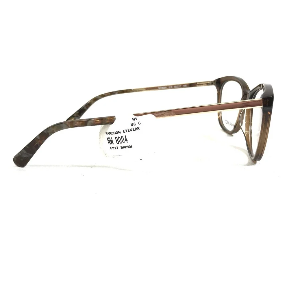 Nine West Eyeglasses Frames NW8004 210 Clear Brown Gold Cat Eye 52-17-135